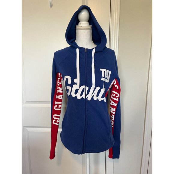 New York Giants Womens Hoodie Jacket By Hands High Size Sm Full Zip Thumb Holes - Picture 1 of 8